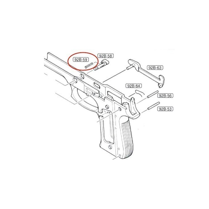Disassembling Latch Release Button Spring for Marui M9
