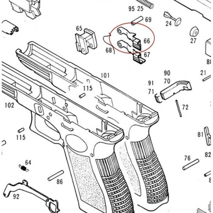 Slide Stop Lever for KSC / KWA Glock