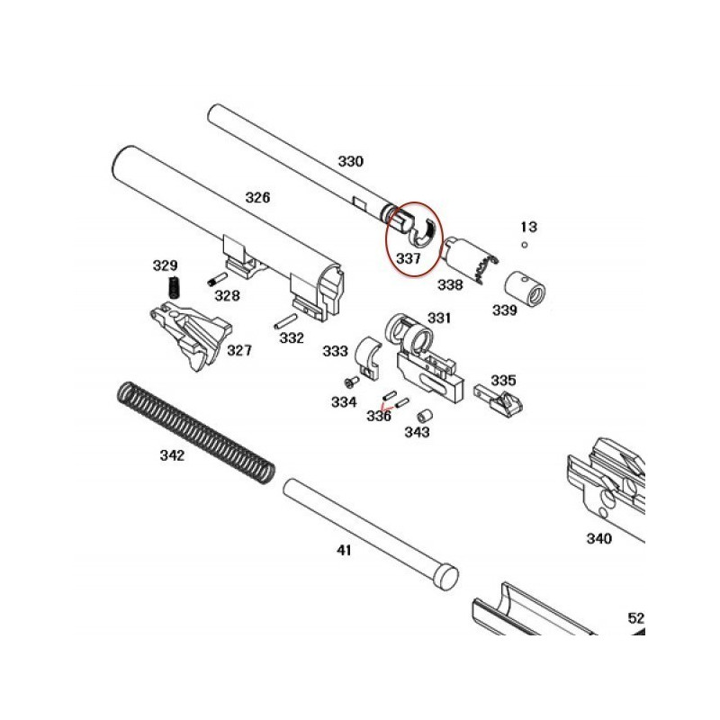 Hop Up Cylinder Clamp for KSC / KWA M9