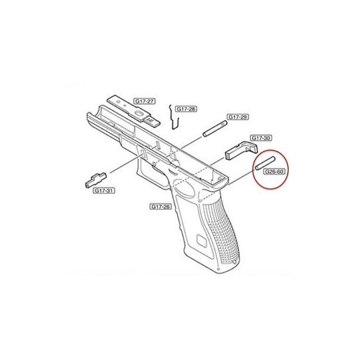 Rear Pin for Marui Glock 17 / G26
