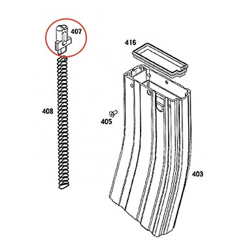 Magazine Follower for KSC / KWA LM4 GBBR