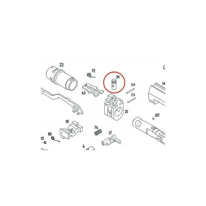 Lock Pin for KSC / ASG MP9