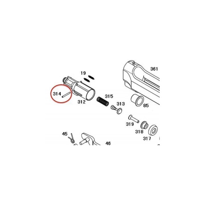 Jet Nozzle Pin for KSC / ASG M9