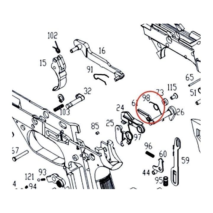Selector Bar Spring for KSC / ASG M93RII
