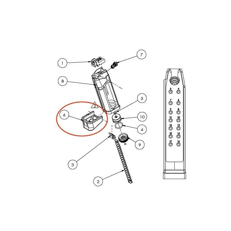 Co2 Magazine Base Plate for Stark Arms S17 / S18 / S19
