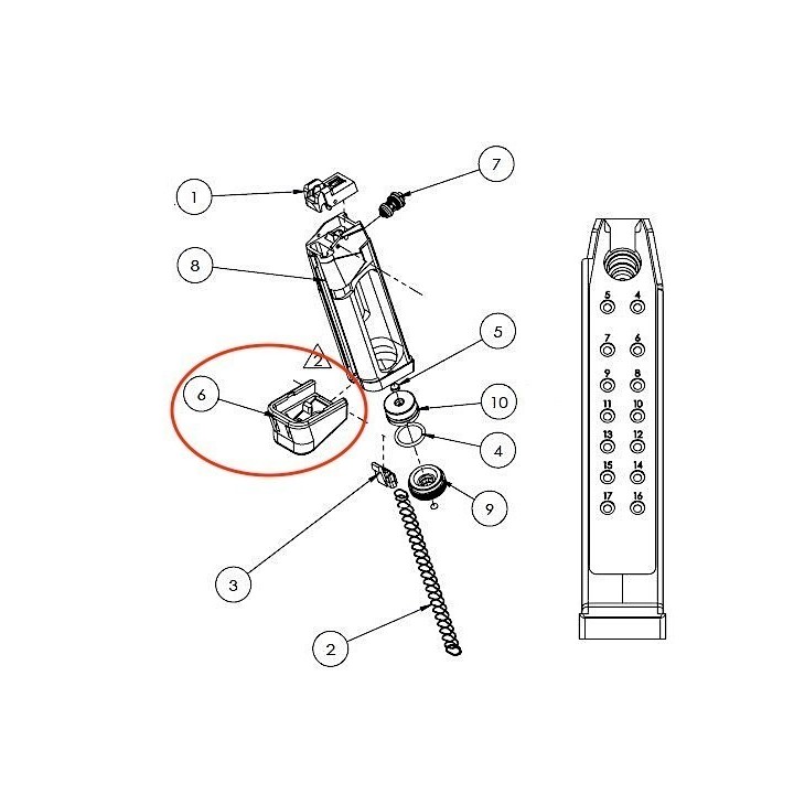 Co2 Magazine Base Plate for Stark Arms S17 / S18 / S19