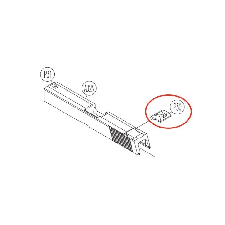 Rear Sight for KWC KCB-12AHN / Sigma SW40