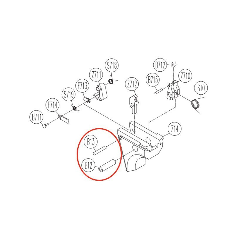 Hammer Case Pins for KWC KCB-12AHN / Sigma SW40