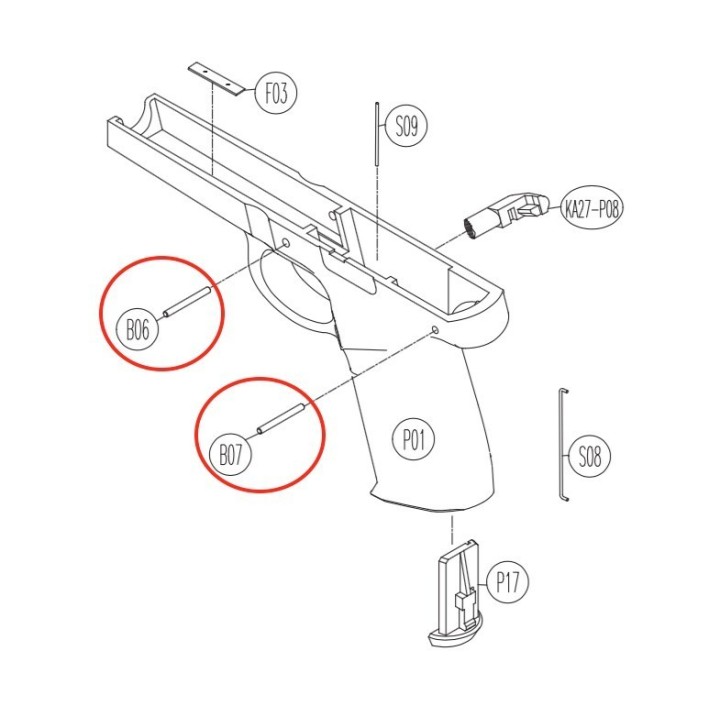 Frame Pins for KWC KCB-12AHN / Sigma SW40