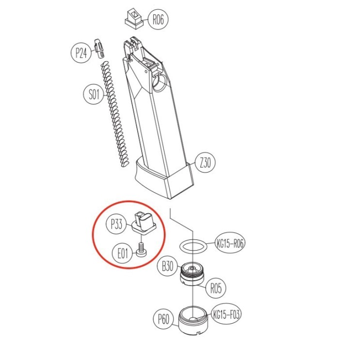 Magazine Joint for KWC KCB-12AHN / Sigma SW40