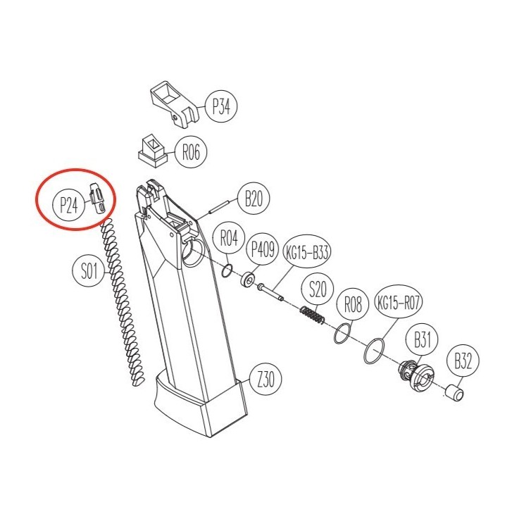 Magazine Follower for KWC KCB-12AHN / Sigma SW40