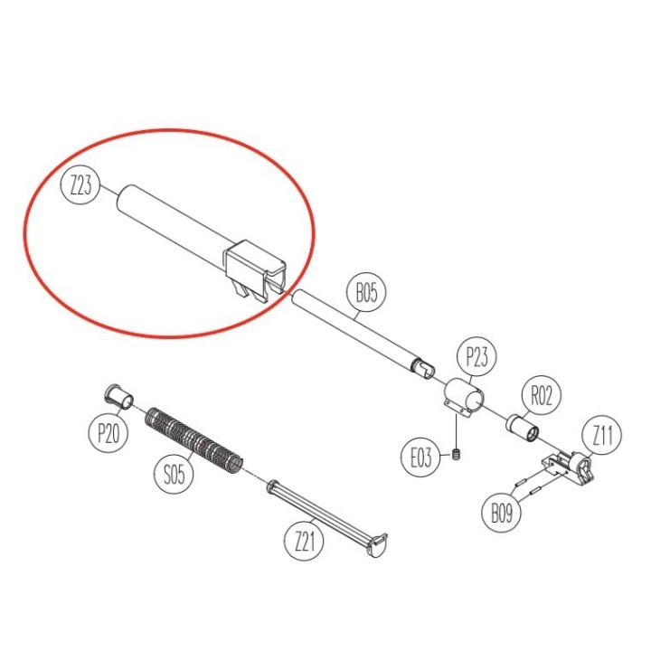 Outer Barrel for KWC KCB-12AHN / Sigma SW40
