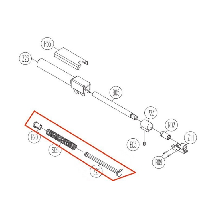 Recoil Spring for KWC KCB-12AHN / Sigma SW40