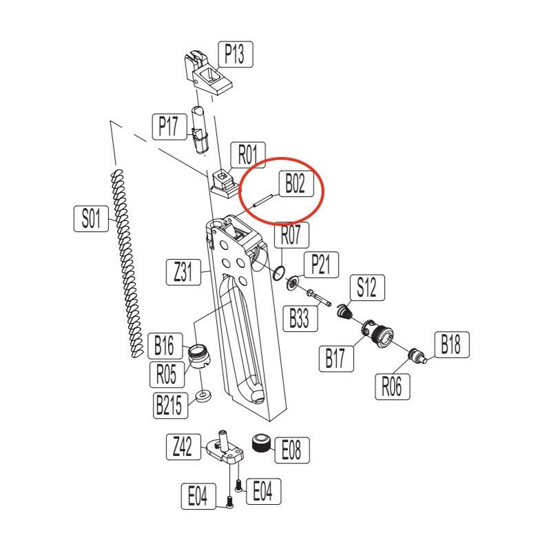 CO2 Magazine Pin for KWC KCB-76 / M1911