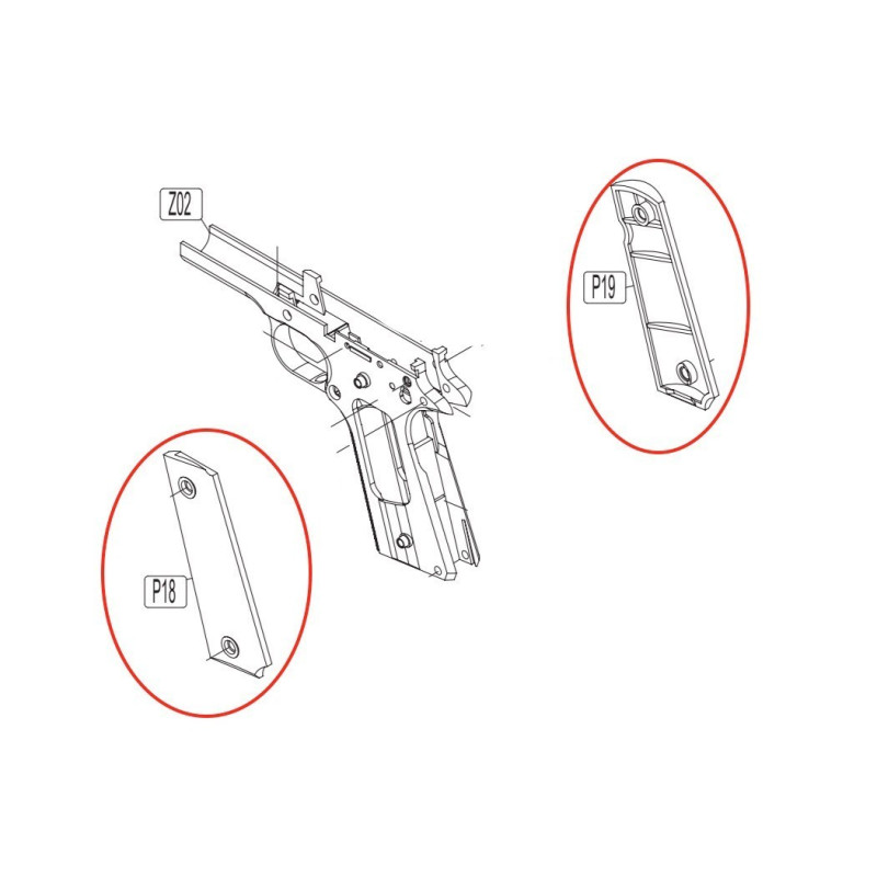 Grip for KWC KCB-76 / M1911