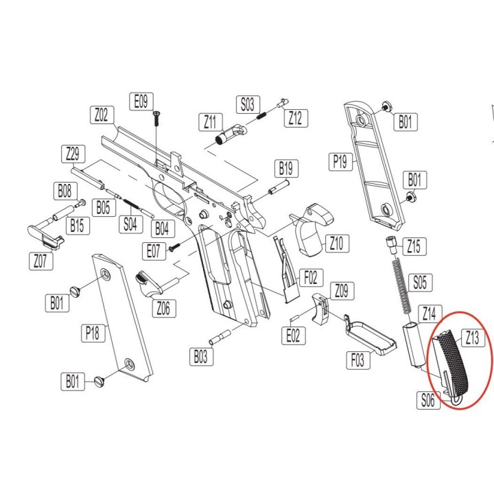 Main Spring Housing for KWC KCB-76 / M1911