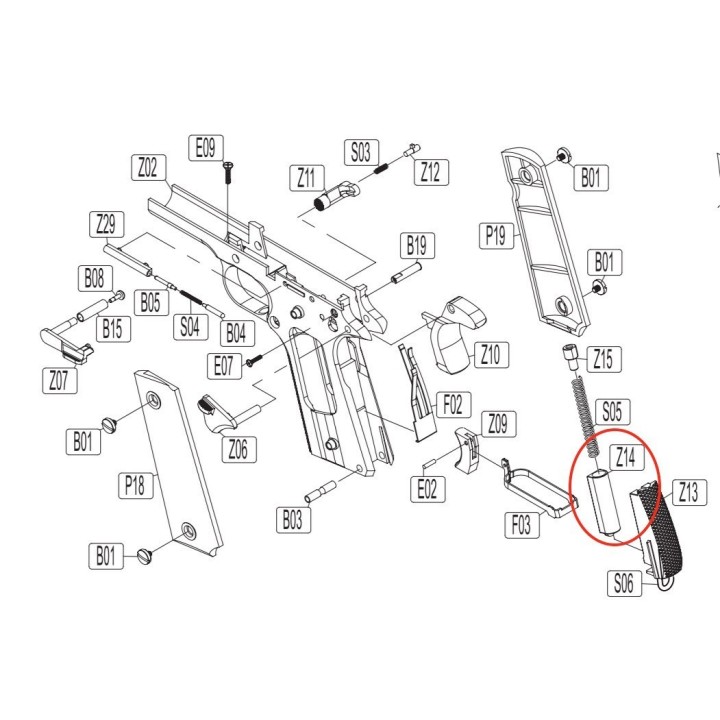 Main Spring Cap for KWC KCB-76 / M1911