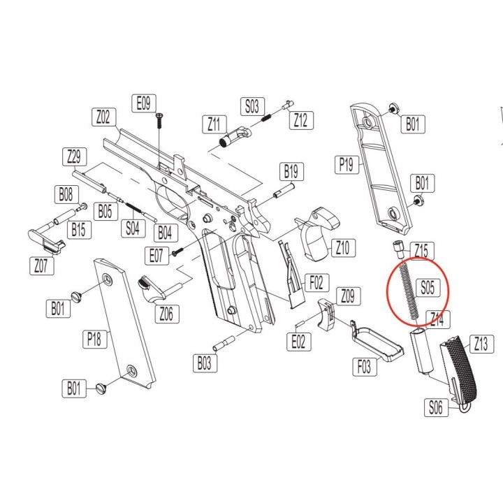 Hammer Spring for KWC KCB-76 / M1911