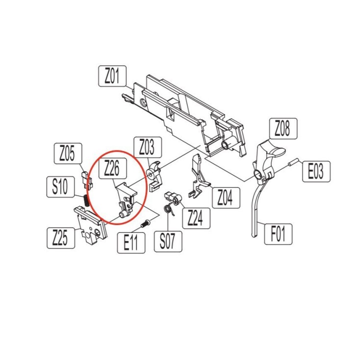 Hammer Case Middle Catch for KWC KCB-76 / M1911