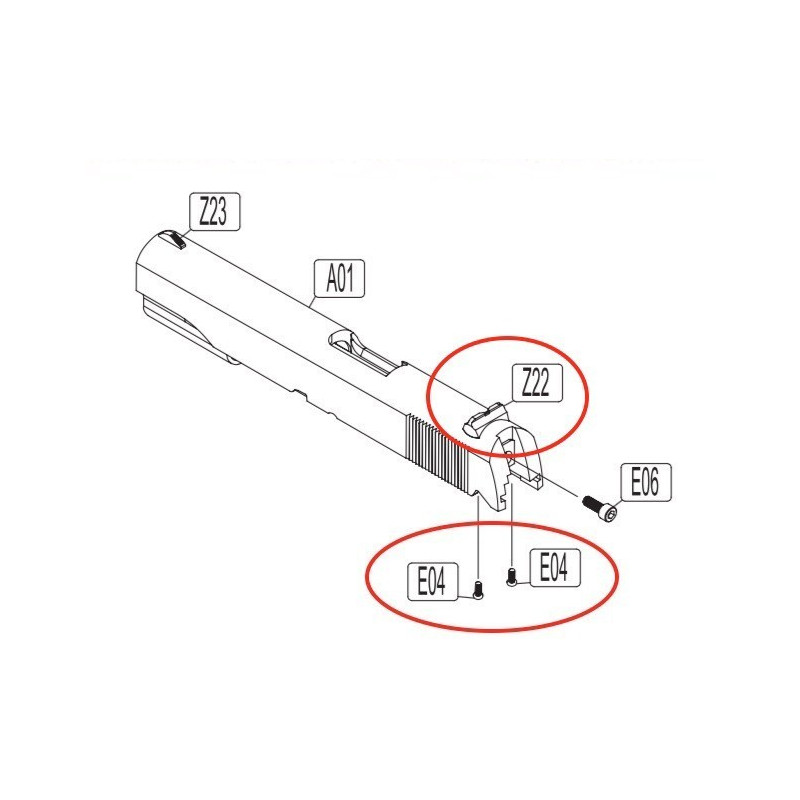 Rear Sight for KWC KCB-76 / M1911