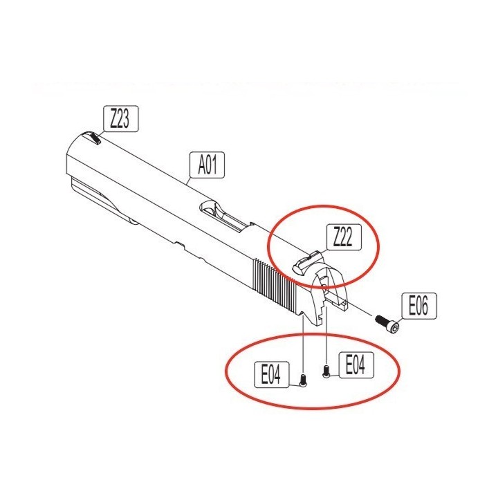 Rear Sight for KWC KCB-76 / M1911
