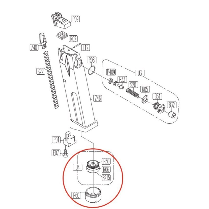 CO2 Valve for KWC KCB-15 / PT92 / PT99