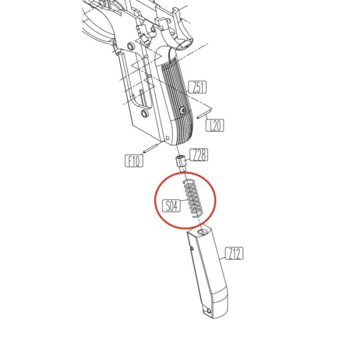 Hammer Spring  for KWC KCB-15 / PT92 / PT99