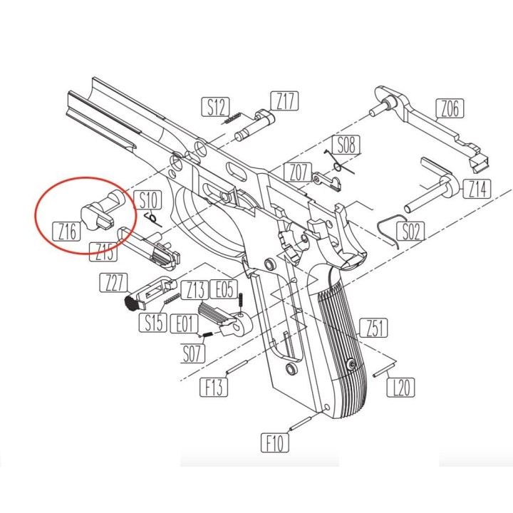 Barrel Pin for KWC KCB-15 / PT92 / PT99