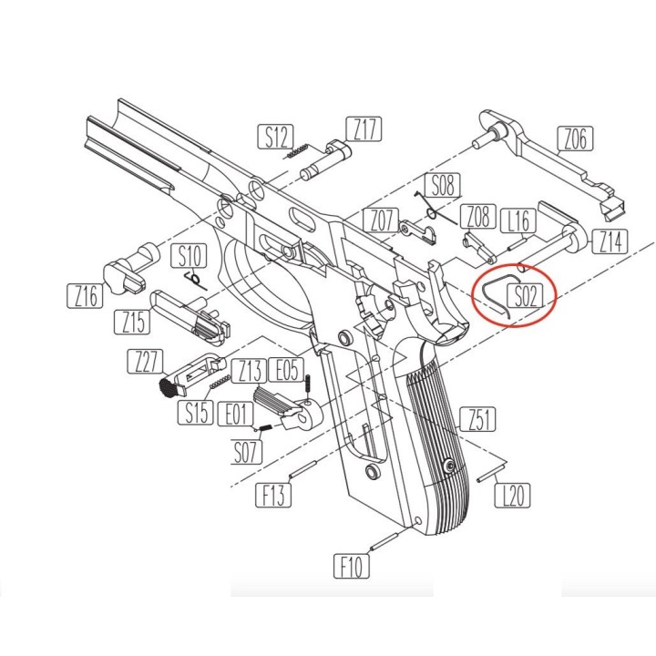 Trigger Bar Spring for KWC KCB-15 / PT92 / PT99