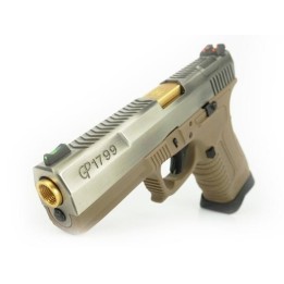 GP1799 T4 - GBB, metal silver slide, TAN frame, gold barrel