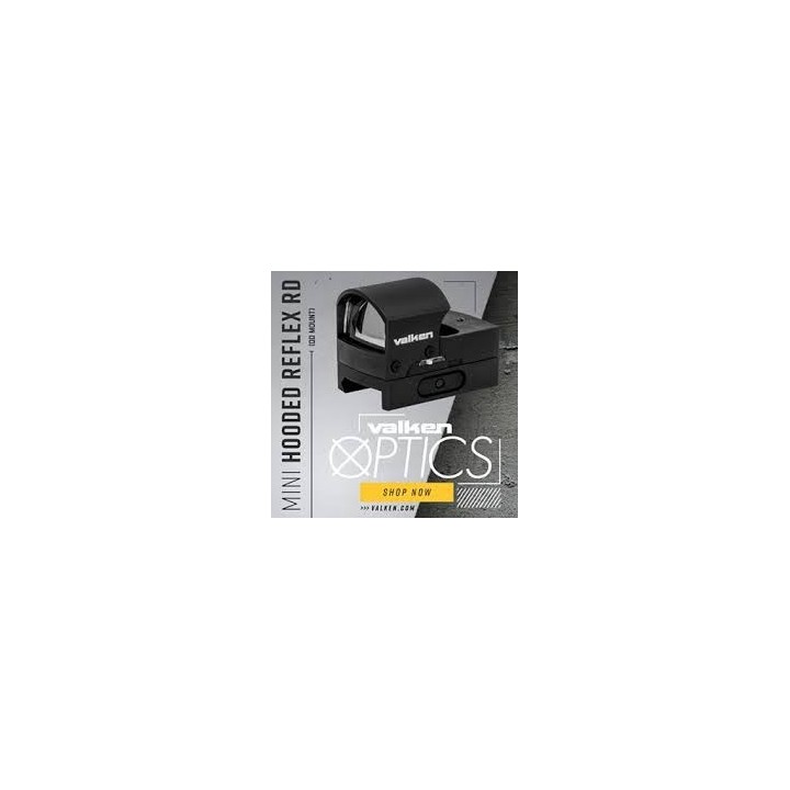 Optics - Valken Mini Hooded Reflex RD Sight (Molded) w/QD Mo