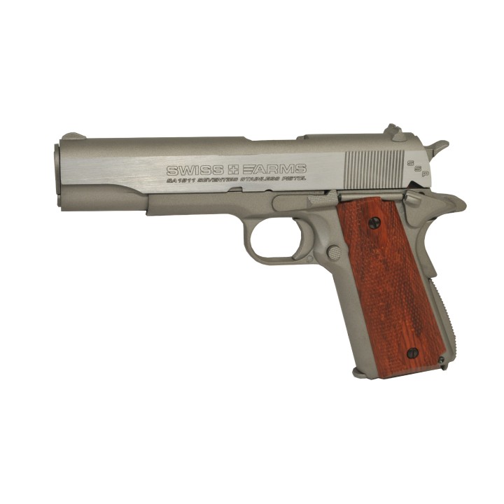 SWISS ARMS 1911 SEVENTIES STAINLESS PISTOL 4,5mm culasse mobile /C6