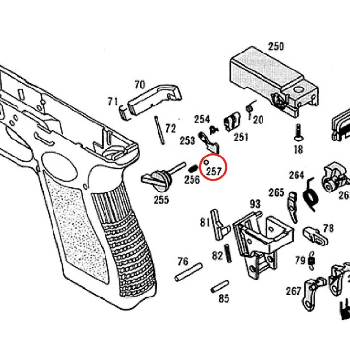 Bille de Sélecteur pour KSC / KWA Glock 18C