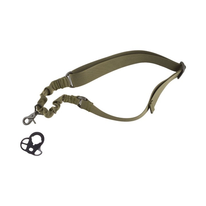One-point Bungee Tactical Sling Green Belt with Mount Black Eagle Corporation 2K20