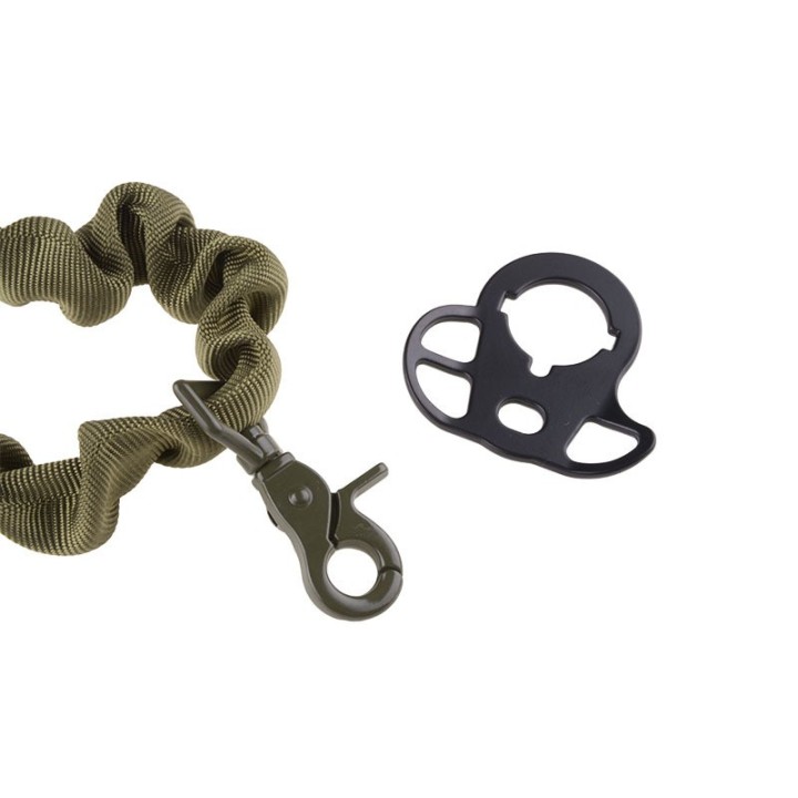 One-point Bungee Tactical Sling Green Belt with Mount Black Eagle Corporation 2K20