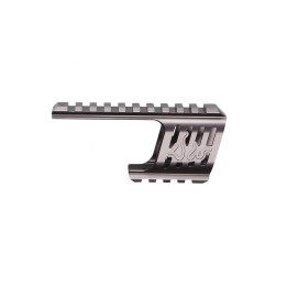 Custom CNC rail mount, DW 715, steel grey