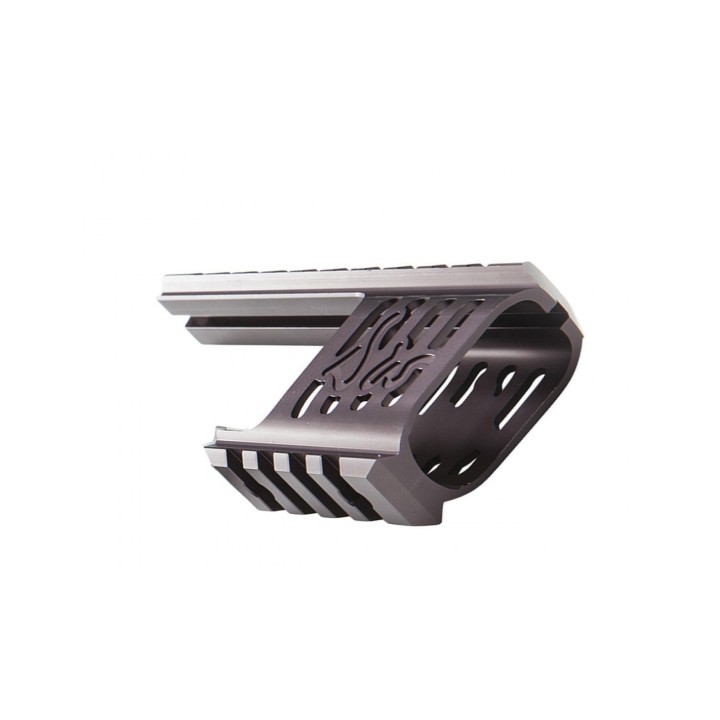 Custom CNC rail mount, DW 715, steel grey