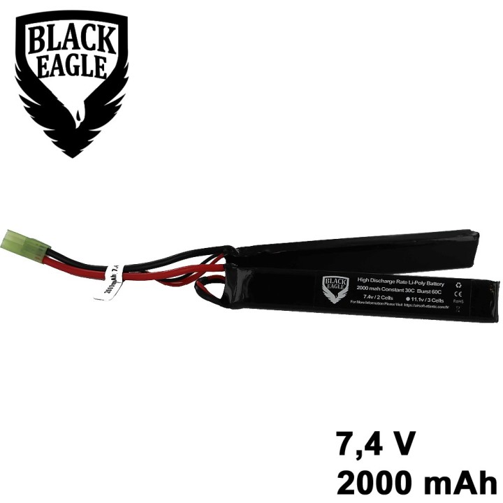 2000mah 7.4V 30C lipo battery nunchuck type with small tamiya