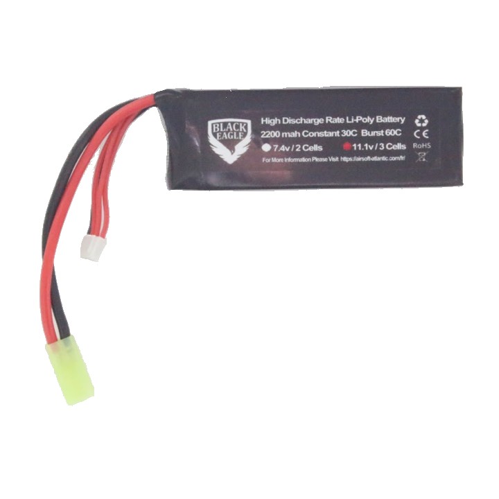 11.1V 2200mah 24x33x105mm with mini tamiya Black Eagle