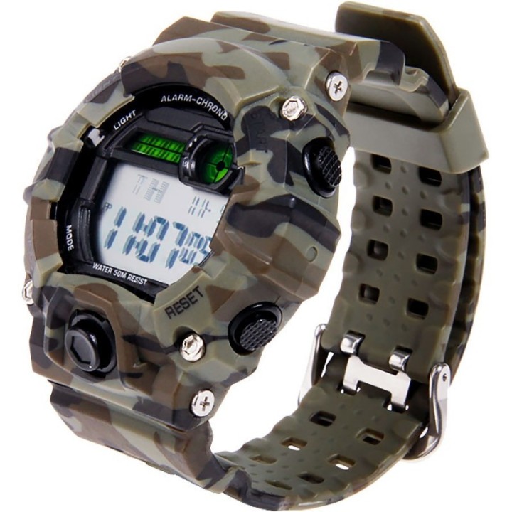 Montre homme sport TACTIQUE DIGITALE camo vert DELTA TACTICS
