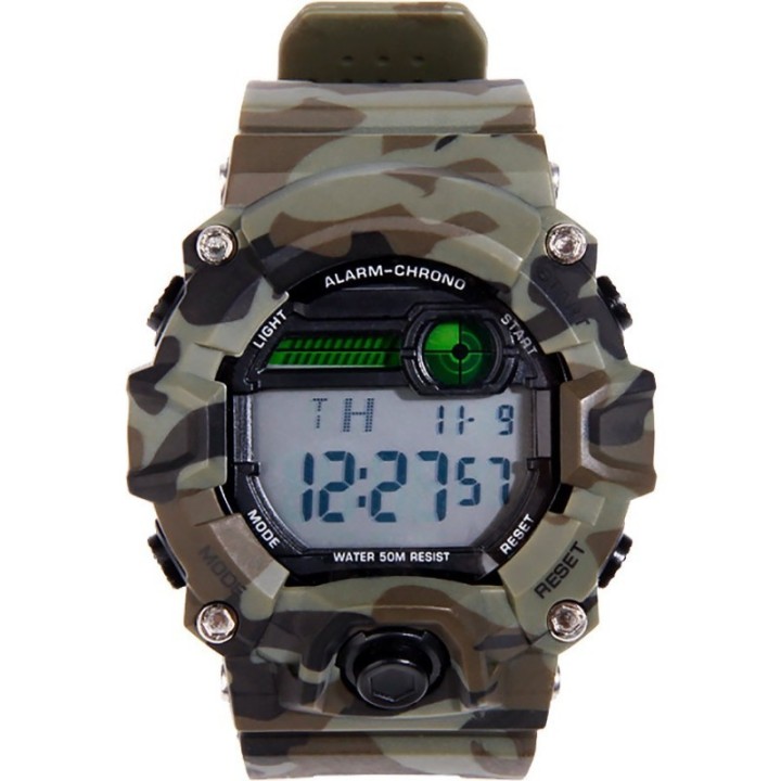 Montre homme sport TACTIQUE DIGITALE camo vert DELTA TACTICS