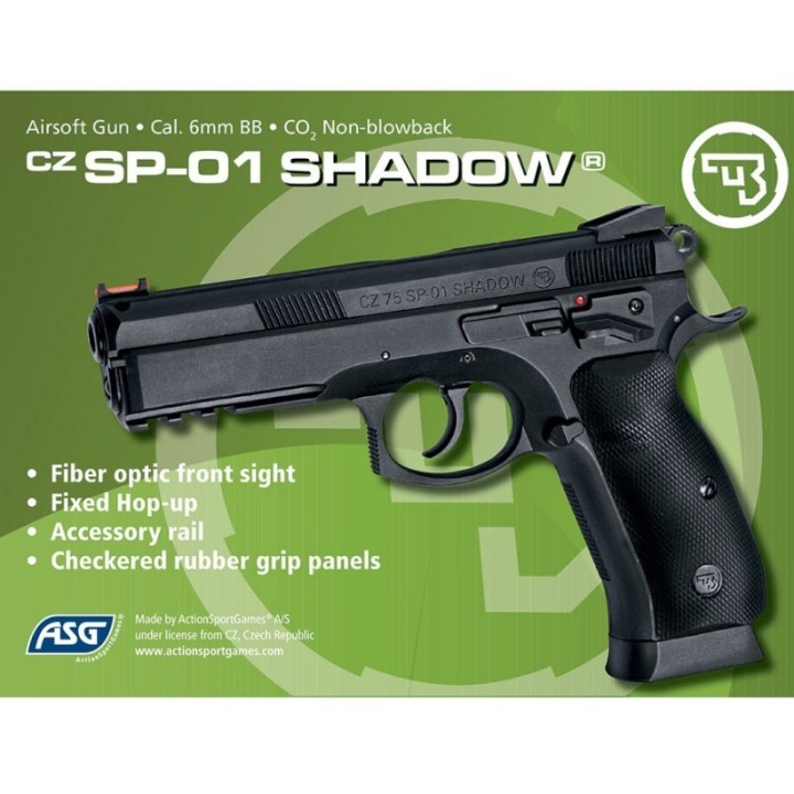 CZ SP-01 SHADOW GNB CO2 CULASSE FIXE HOP UP 1.6 JOULE ASG CZ-USA...