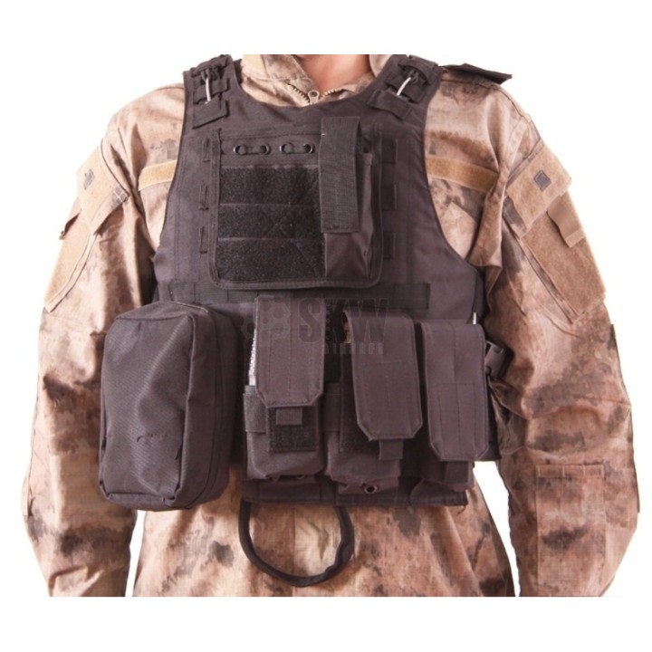 GILET PLATE CARRIER NOIR DELTA TACTICS V07 Airsoft