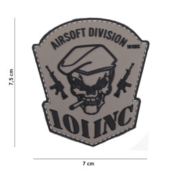 PATCH 3D PVC SKULL CIGAR AIRSOFT DIVISION grey