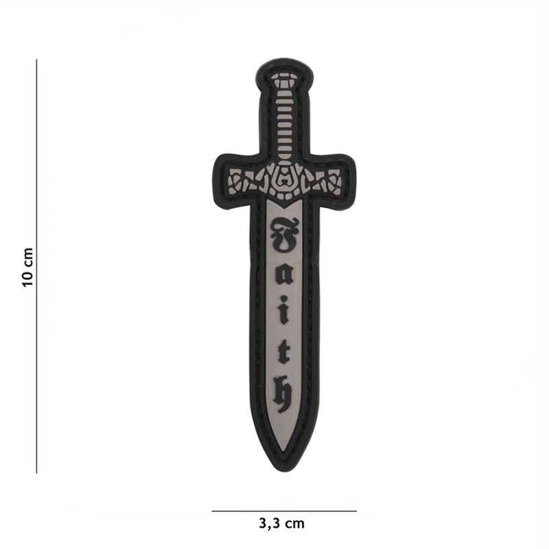 PATCH 3D PVC SABER gris noir