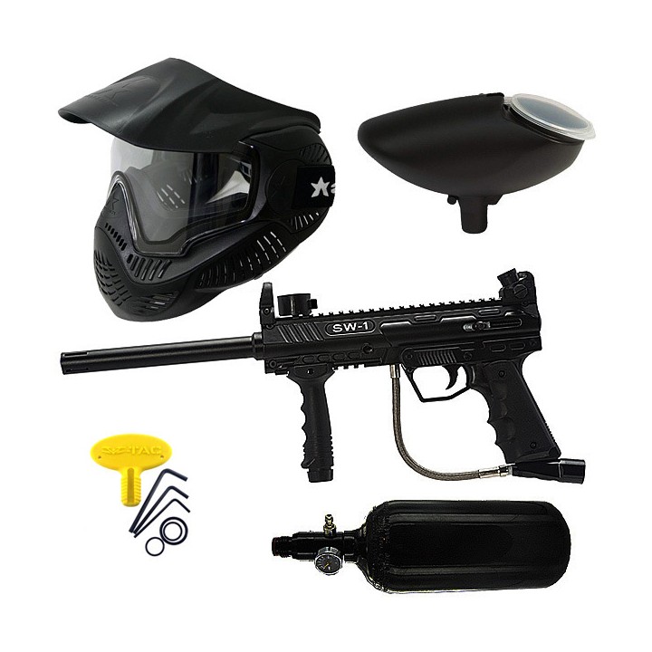 Kit de paintball SW1 air masque thermal MI-3 black