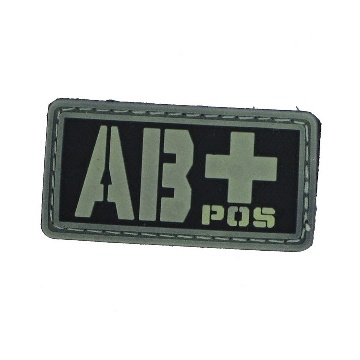 Patch PVC groupe sanguin AB+ fond noir/olive Gilets tactiques...