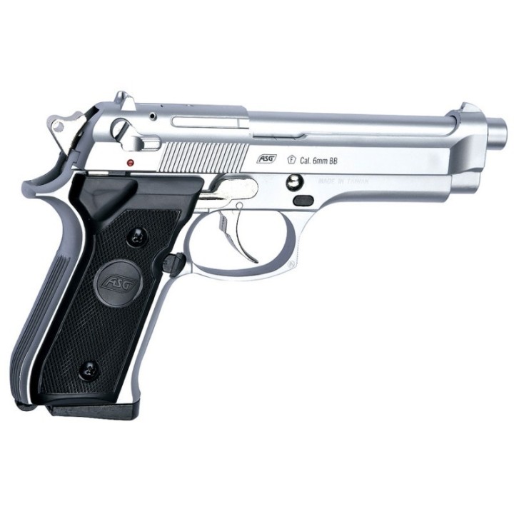 Gaz culasse fixe, M92F, chromé ASG...