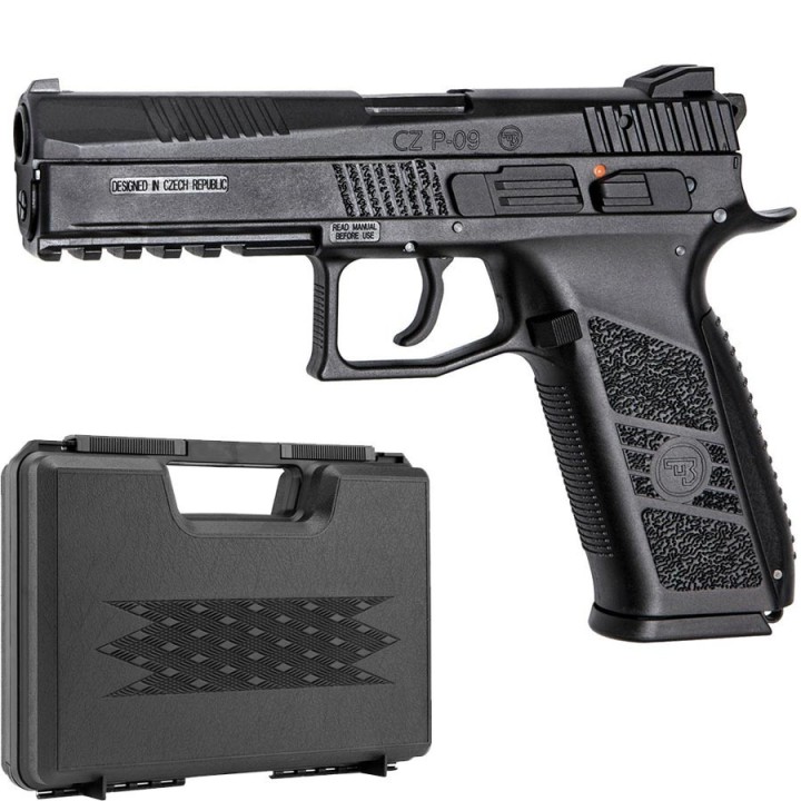 CZ P-09 ASG avec malette rigide couleur NOIR réplique blowback kick