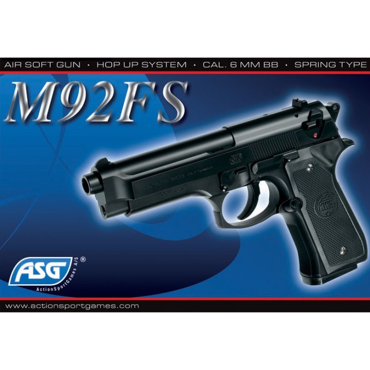 Réplique airsoft ressort M92 FS, hop-up, noir Répliques De...